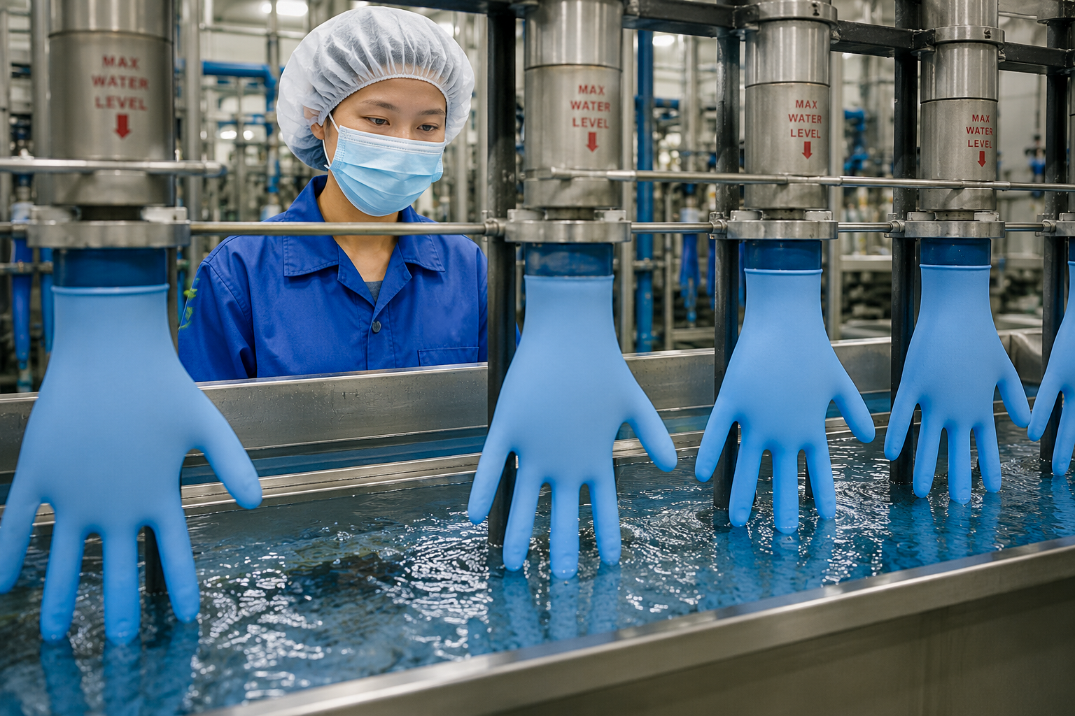 Control de guantes durante el proceso de producción.