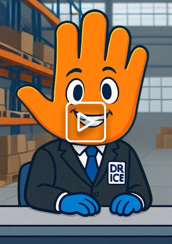 Vista previa de un vídeo con un personaje ilustrado en forma de guante.